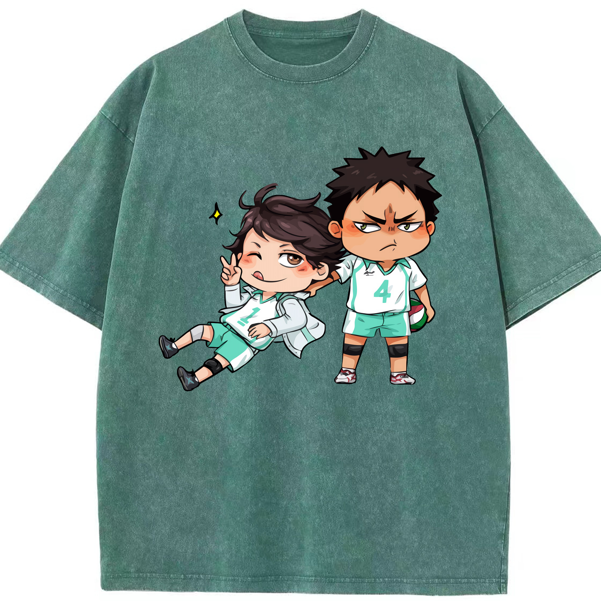 （画像用） ハイキュー!! Haikyu!! 綿100% ヴィンテージ風 半袖Tシャツ（フロントプリント）